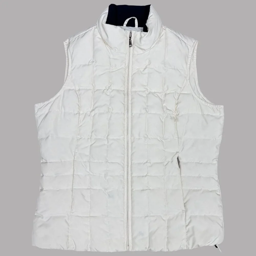 EDDIE BAUER Women's‎ Premium Quilted Goose Down Vest Cream | Size M - Picture 2 of 12